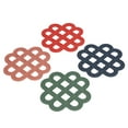 thumbnail image 3 of 4Pcs Silicone Trivet Pad Hollow Heat Resistant Slip Resistant China Knotted Trivet Pot Mat for Kitchen Table, 3 of 14