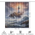 thumbnail image 2 of Lighthouse Sunrise Coast Scenery Pale Blue Tan Shower Curtain for Bathroom with 12Hooks, Polyester Fabric Thick Shower Curtain Washable Waterproof Curtain, 2 of 8