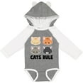 thumbnail image 3 of Inktastic Cats Rule with Cat Heads Boys or Girls Long Sleeve Baby Bodysuit, 3 of 5