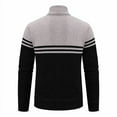 thumbnail image 4 of Generic Men's Cardigan Sweaters Fleece Thicken Warm Cardigan Top Knit Stand Collar Zipper Outerwear Trendy Color Block Jacket, 4 of 4