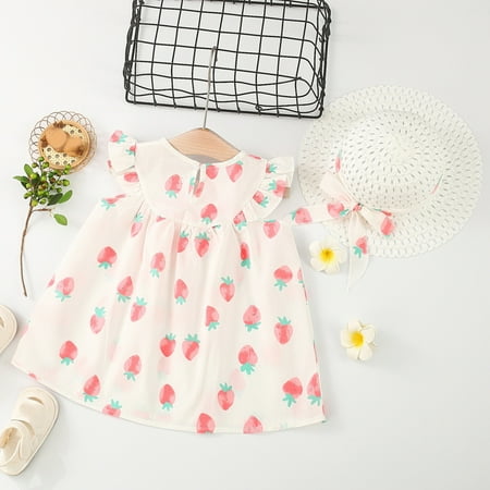 

PEASKJP Plus Size Summer Dresses Summer ToddlerGirl Short Sleeved Boho Ruffle Round Neckline Tulle Dress White 6-12 Months