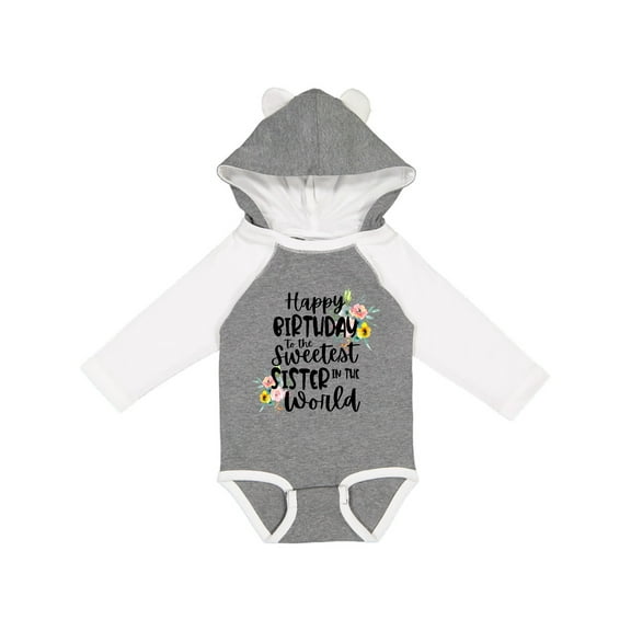 Inktastic Happy Birthday to the Sweetest Sister in the World Girls Long Sleeve Baby Bodysuit