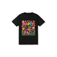 thumbnail image 1 of [Vibrant Teacher T-Shirt] Vibrant Floral Rainbow Teacher T-Shirt - Cheerful "Happy to See Your Face", 100% Casual Round Neck, Short Sleeve - Perfect for Spring/Summer/Fall, 1 of 6
