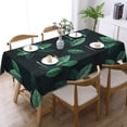 thumbnail image 2 of YFYANG Rectangular Polyester Table Cloth Spring Green Leaves Pattern Table Cover for Indoor Outdoor Kitchen Restaurant Table Decoration Tablecloths，54" X 72", 2 of 9