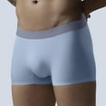 thumbnail image 2 of LNWUY Men's Ice Silk Seamless Soft Breathable Comfortable Shorts Men's Boxer Briefs Shorts Summer Flat - Front Underwear Gray L, 2 of 9