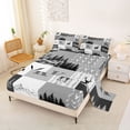 thumbnail image 2 of Castle Fairy Deer Initial K Bed Sheets 4-Piece,Vintage Camo Animal Hunting Full Size Sheets,1 Fitted Sheet, 1 Flat Sheet and 2 Pillowcases, 2 of 6