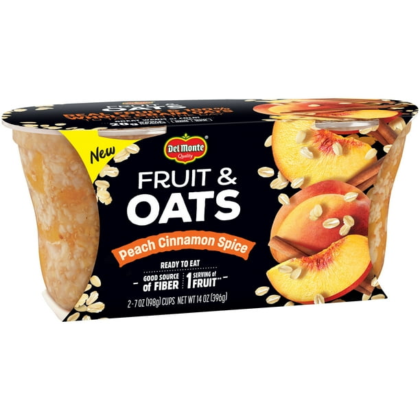 Del Monte Peach Cinnamon Spice Fruit & Oats, 7 oz, 2 Count