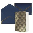 Art Deco Black Champaigne Gold Scales Seashells Birthday Cards Blank