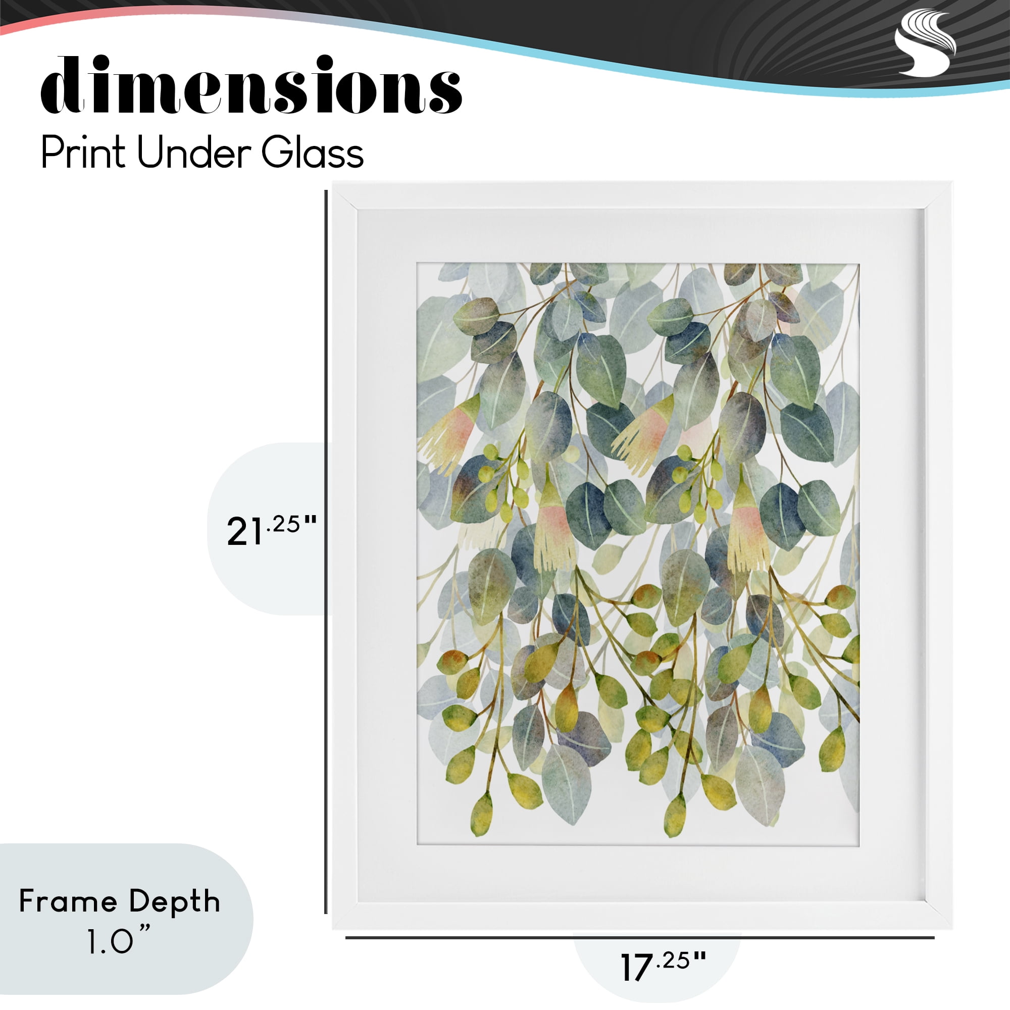 Stupell Industries Suspended Ivy Leaves White Framed Print Under Glass, design by Marcus Prime