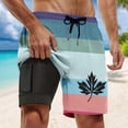 thumbnail image 4 of ibiyuan Swim Trunks Men with Compression Liner Quick Dry Mens Bathing Suit 2 In 1 Cargo Pocket Pool Shorts Pockets Lightweight Printed Surf Swimwear,Pink-C, 4 of 4