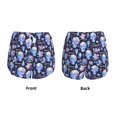 thumbnail image 3 of Pofeuu crystal cool Skull flower Print Women's Athletic Shorts Running Workout Shorts Tummy Control Quick Dry Gym Shorts with Pockets Double layer sports shorts-Small, 3 of 7