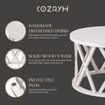 thumbnail image 4 of COZAYH Rustic Farmhouse Round Coffee Table, X-Motifs Legs & Wood Textured Top, 4 of 12