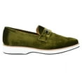 thumbnail image 6 of LIBERTYZENO Mens Classic Velvet slip on Loafer Shoes Olive, 6 of 8