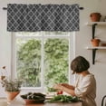 thumbnail image 5 of Round Graphic Window Valance Curtain Black Modern Geometric Rod Pocket Short Curtain for Living Room, Bedroom & Kitchen Window Decor 54x18in, 5 of 8