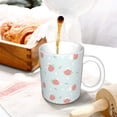 thumbnail image 3 of Yiaed Strawberry Print Ceramics Coffee,Large Handle Design,Extra Large Tea and Coffee Cup for Office and Home Mugs, 3 of 6