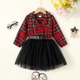 thumbnail image 2 of Younger Tree Little Girl Buffalo Plaid Tutu Skirt Party Princess Dress Christmas Clothes Outfits for 7-8T, 2 of 7
