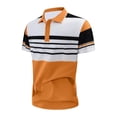 thumbnail image 4 of JAJAHO Mens Polo Shirts Short Sleeve Color Block Striped Regular Fit Summer Moisture Wicking Golf Shirts Soft Tops, 4 of 4