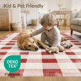 thumbnail image 4 of ODIKA 4'x6' Washable Area Rug Front Plaid Door Checkered Gingham Vintage Tone Repeat Throw for Dorm Room, Small Living Room, Stain Resistant Low Profile, Easy Care, 4 of 7