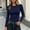 Navy, variant on NominalSnug Womens Long Sleeve Shirts Fitted Going out Tops Stretch Crewneck Ribbed T-Shirt Slim Fit Casual Basic Tops