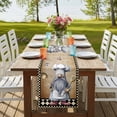 thumbnail image 4 of Table Runners 72 Inches Long Dress Scarves, Vintage Gnomes Farmhouse Kitchen Table Runner, Coffee Tablerunners, Black White Checkered Retro Art 14x72 Inch, 4 of 9