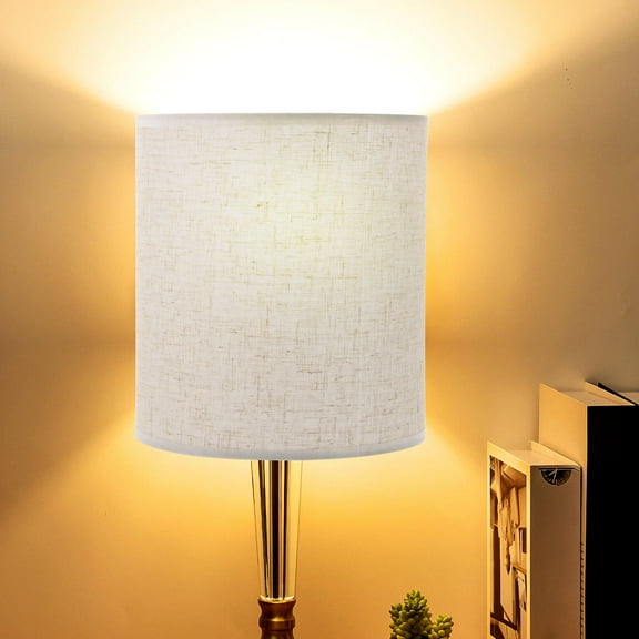 HOMEMAXS Beige Linen Lamp Shade for Table or Floor Lamps Adds Warm Lighting to Bedroom and Living Room 16x16x10 Inches