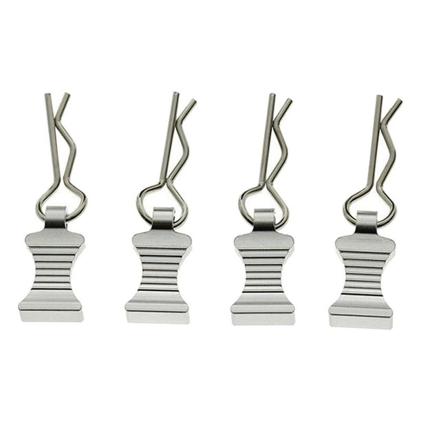 4 Unids Set Pasadores de Carcasa de Cuerpo Yotijar para 1/8 1/10 TRX4 SCX10 Coche Plata