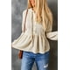 thumbnail image 3 of ABPHQTO Top de mujer con capucha y volantes en punto gofrado color albaricoque, 3 of 5