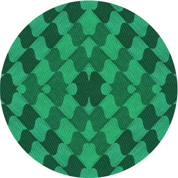 Ahgly Company Indoor Square Patterned SpringGreen Area Rugs, 3' Square