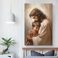 thumbnail image 5 of Jesus Christ Wall Art Jesus Hug Boy Poster, Savior Bible Canvas Print Posters Art Print Wall Photo Paint Poster Hanging Picture Family Bedroom Decor Gift 12x18inch(30x45cm), 5 of 6