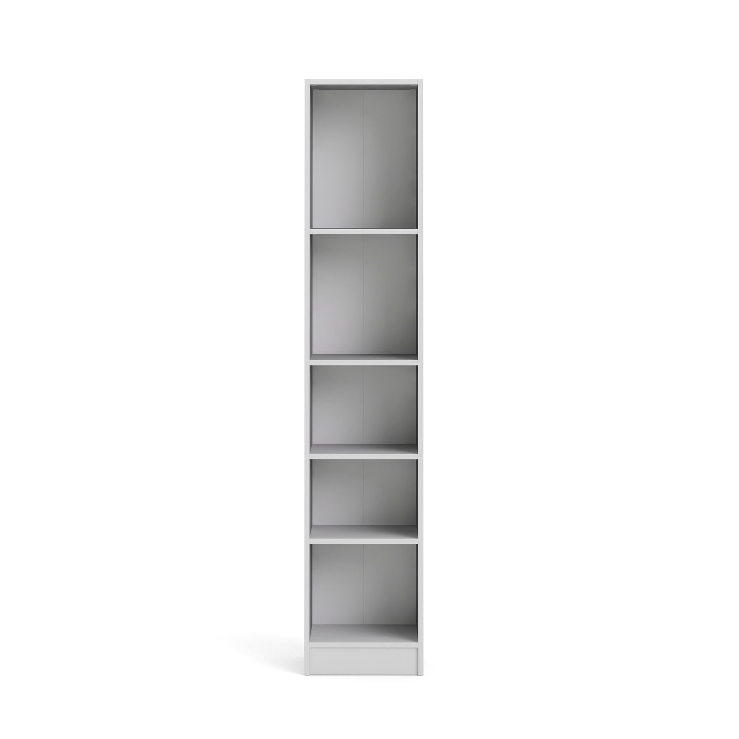 Element Tall Narrow 5 Shelf Bookcase, Slim Bookcase With Doors