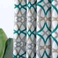 thumbnail image 5 of DriftAway Alexander Thermal Blackout Grommet Unlined Window Curtains Spiral Geo Trellis Pattern, 2 Panels, 52" x 84", Teal, 5 of 8