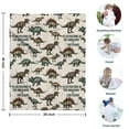 thumbnail image 4 of Beige Cartoon Dinosaurs Illustrations Pattern Blanket,Comfortable Soft Flannel Throw Blanket,All Season,Warm Lightweight Blankets for Sofa Bed Couch Living Room Chair,30"x40", 4 of 4