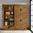 thumbnail image 6 of Tribesigns 70 Inches Bookshelf and Bookcase, Wooden Tall Storage Cabinet with Doors and Drawer, Retro Enclosed Library Book Shelves for Home Office, Living Room, Bedroom, 6 of 8