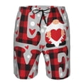 thumbnail image 4 of Kdxio Buffalo Plaid Love And Gnome Pattern Mens Casual Shorts - Drawstring Summer Beach Sports Shorts for Men, 4 of 9