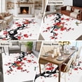 thumbnail image 5 of Large Area Rugs for Living Room Bedroom, Red Spring Floral 5'x8' Rug Washable Carpet Runner Indoor Outdoor, Birds Branches Watercolor Flowers Non Slip Floor Mats Rug for Kitchen, Bathroom, 5 of 8