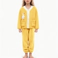 thumbnail image 2 of Gubotare Girls Pajamas Fall Winter Cartoon Printed Pajamas for girl Girls Long Sleeve Shirt with Pj Pants Sleepwear Home Wear 2 Piece Pajama Sets Size 9-10 (Yellow,9-10 Years), 2 of 4