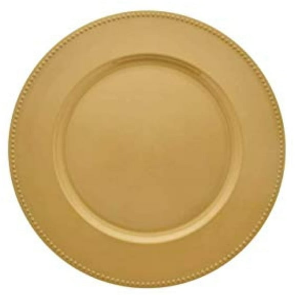 Gold Beaded Rims Charger Plates | 13 in (Set of 4)