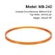 thumbnail image 2 of Paquete de 4 correas de máquina de coser estándar de la serie MB Naranja MB-385 Correa de transmisión V 15.2" de circunferencia exterior, 2 of 5