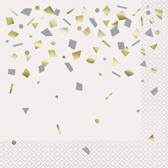Gold Confetti Celebrate Paper Lunch Napkins, 6.5in, 20ct