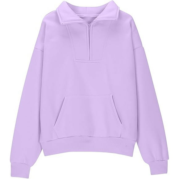 Girls Half Zip Sweatshirt Fleece Quarter Zip Pullover Sweatshirts With Pocket Hoodie Sweater Fall Clothes For Teen Girls Girls Hoodies & Sweatshirts Purple 160/13 Y—14 Y