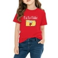 thumbnail image 2 of Kids T-Shirt for Girls Red Cotton | Educational Alphabet Graphic Tee F is for Folder | Soft Short Sleeve Crew Neck Top,Size 4 T, 2 of 9
