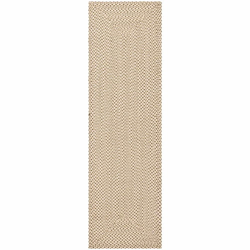2 feet 3 inches by 8 feet Safavieh Braided Collection BRD173A Hand Woven Beige and Brown Runner 2'3 x 8'