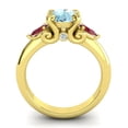 thumbnail image 4 of 2.50 Carat Round Cut Aquamarine & Red Ruby Gemstone Latest 3-Stone Engagement Ring for Women 18K Yellow Gold Size 3 by Diamond-Capitals, 4 of 8