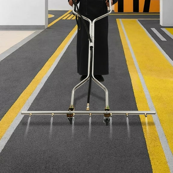 Professional Power Washer Broom Attachment, Pressure Washer Water Broom with 7 Nozzles, Water Broom for Pressure Washer