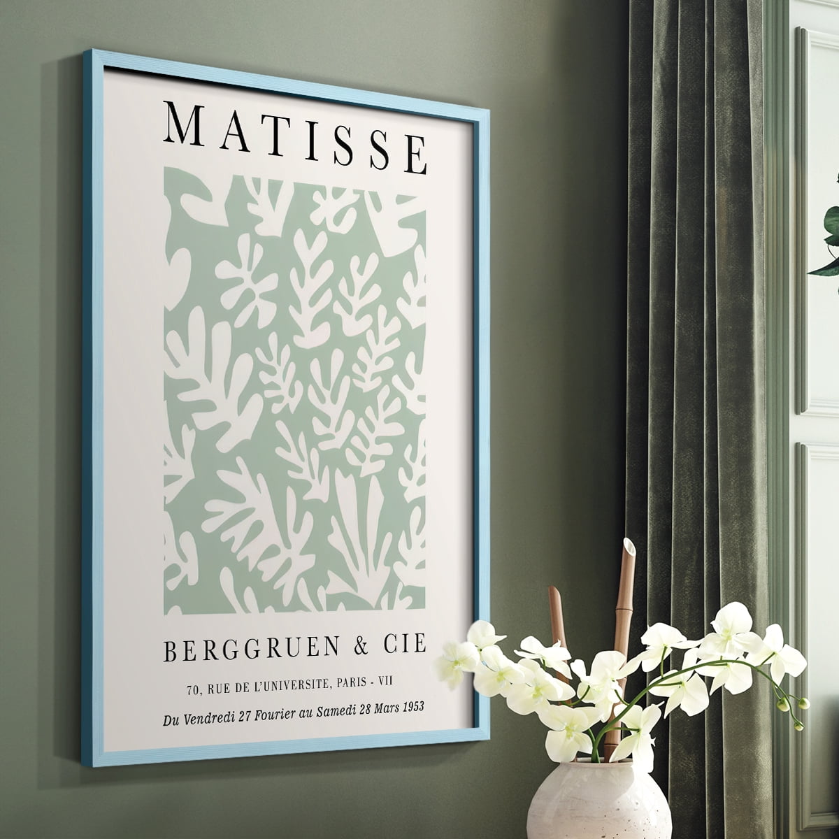 Matisse CLXXVIII Framed Print in Blue Solid Wood 11 x 14 Framed Print
