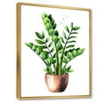 thumbnail image 3 of Designart 'Zamioculcas Tropical Plant With Green Leaves On White' Traditional Framed Canvas Wall Art Print, 3 of 5