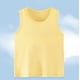 thumbnail image 2 of Camisetas Honeeladyy de verano para niños, sin mangas, lisas, con estampado, cuello redondo, cortas, para niñas y niños, estilo urbano (amarillas, 2-3 años), 2 of 4