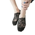 thumbnail image 2 of GZWYHT No Show Socks,Cute Socks Womens Cotton Blend Lace Antiskid Invisible Low Cut Socks Toe Ankle Sock Flat Socks,Socks for Women, Black, 2 of 5