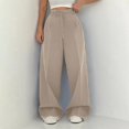 thumbnail image 6 of Women's Casual Pants High Waisted Side Pocket Straight Leg Work Pants Women'S Fashionable High Waist Zipper Casual Pants Suit Pants,Yellow Women's Casual Pants L, 6 of 8