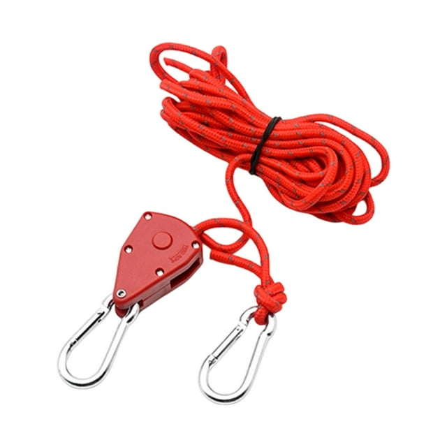 S SERENABLE Accroche-Corde 12 Pi Robuste avec Cliquet et Sangle de Retenue pour Gazebo, Plein Air, Randonnée, Rouge